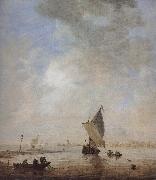 Jan van  Goyen Fishermen Hauling a Net oil painting on canvas